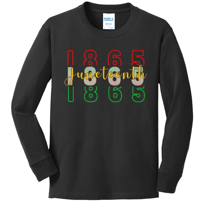 1865 Juneteenth Celebrate African American Freedom Day Kids Long Sleeve Shirt