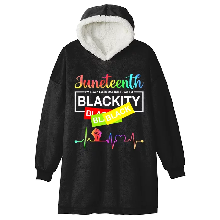 1865 Juneteenth Celebrate African American Freedom Day Hooded Wearable Blanket