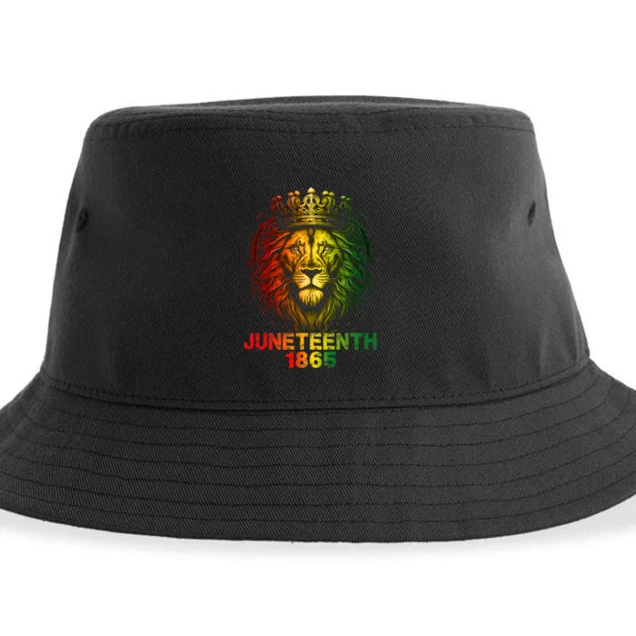 1865 Juneteenth Celebrate Lion African American Freedom Day Sustainable Bucket Hat