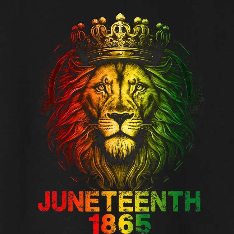 1865 Juneteenth Celebrate Lion African American Freedom Day Women's Crop Top Tee