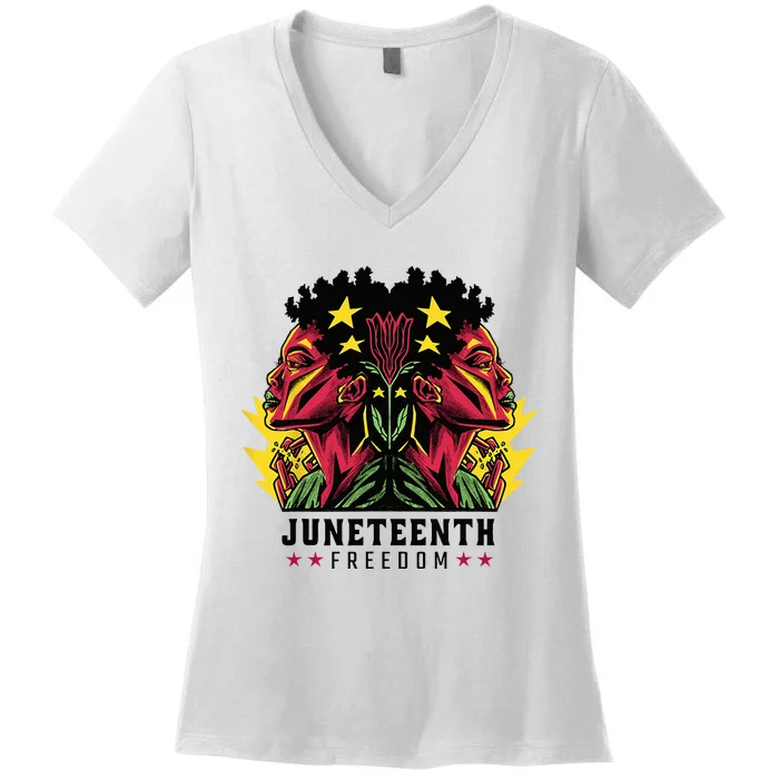 1865 Junenth Celebrate African American Freedom Day Women's V-Neck T-Shirt