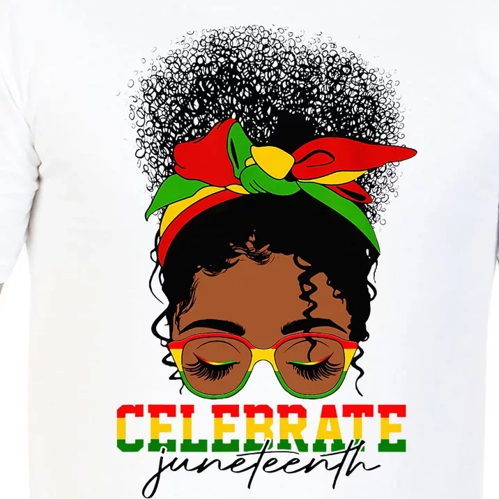 1865 Juneteenth Celebrate Messy Bun Melanin Black Women Comfort Colors T-Shirt