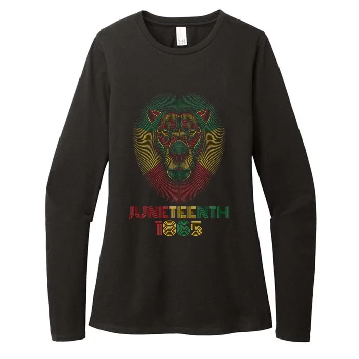 1865 Juneteenth Celebrate Lion African American Freedom Day Womens CVC Long Sleeve Shirt