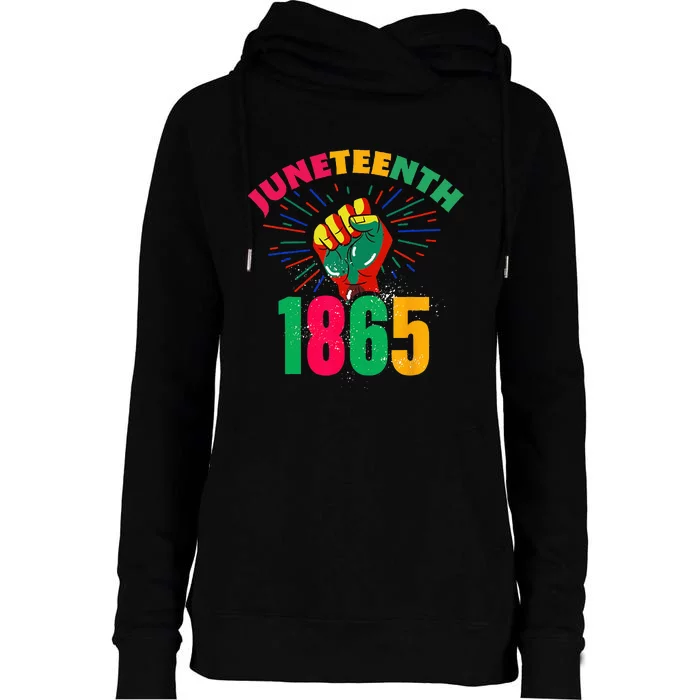 1865 Juneteenth Celebrate African American Freedom Day Womens Funnel Neck Pullover Hood