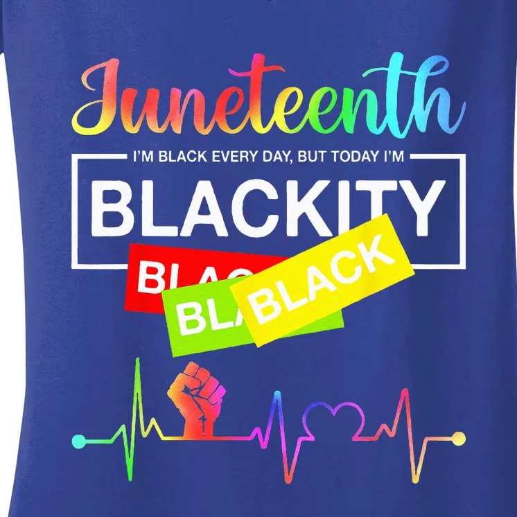 1865 Juneteenth Celebrate African American Freedom Day Women's V-Neck T-Shirt