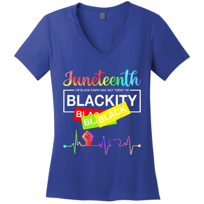 1865 Juneteenth Celebrate African American Freedom Day Women's V-Neck T-Shirt