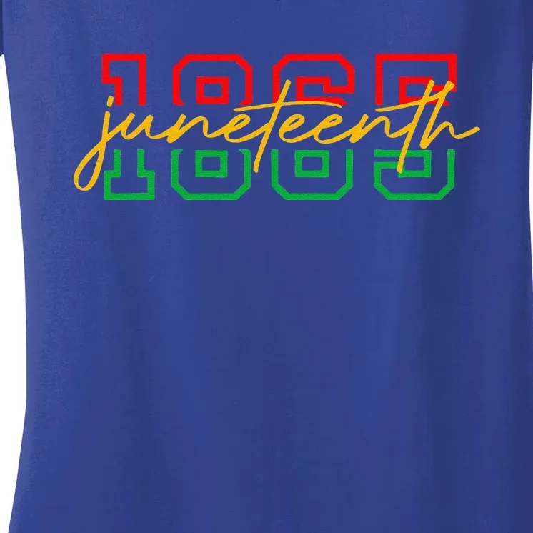 1865 Juneteenth Celebrate African American Freedom Day Women's V-Neck T-Shirt