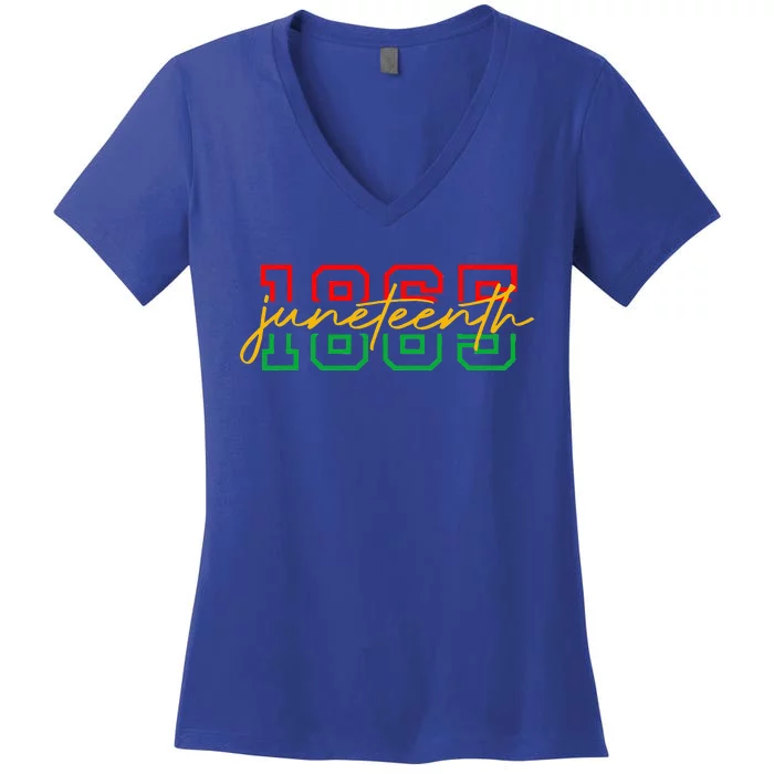 1865 Juneteenth Celebrate African American Freedom Day Women's V-Neck T-Shirt