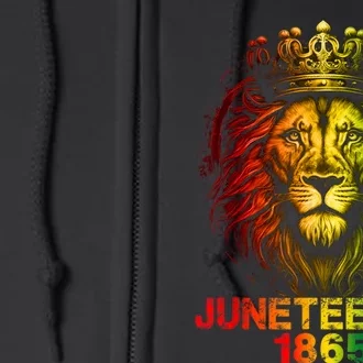 1865 Juneteenth Celebrate Lion African American Freedom Day. Full Zip Hoodie