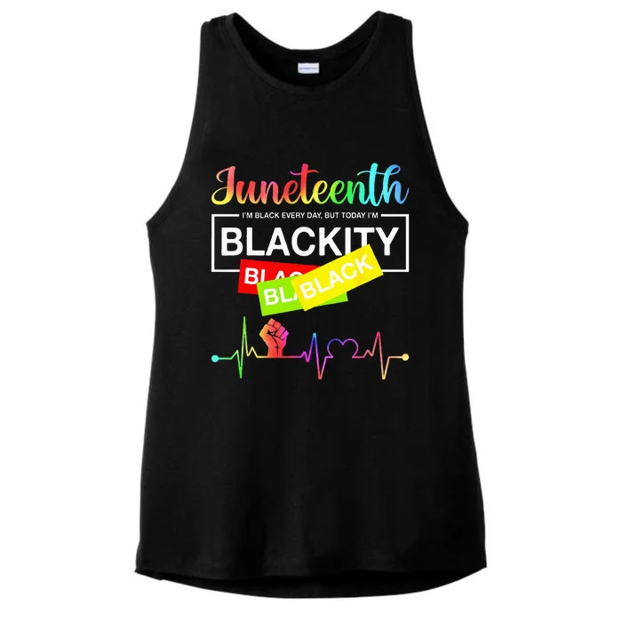 1865 Juneteenth Celebrate African American Freedom Day Ladies Tri-Blend Wicking Tank