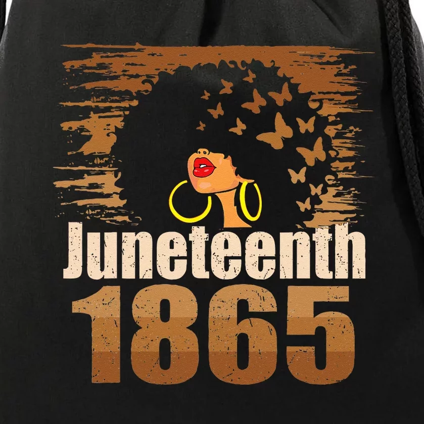 1865 Juneteenth Celebrate African American Freedom Day Drawstring Bag