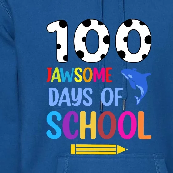 Jawsome Shark 100 Days Of School Shirt Teacher Boy Girl Premium Hoodie