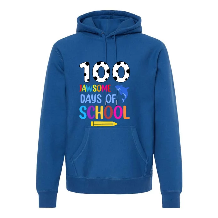 Jawsome Shark 100 Days Of School Shirt Teacher Boy Girl Premium Hoodie