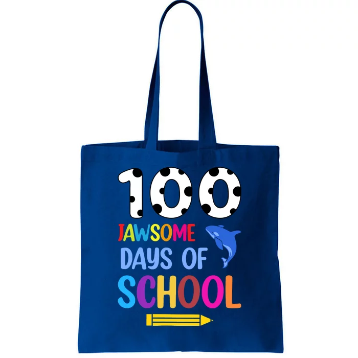 Jawsome Shark 100 Days Of School Shirt Teacher Boy Girl Tote Bag