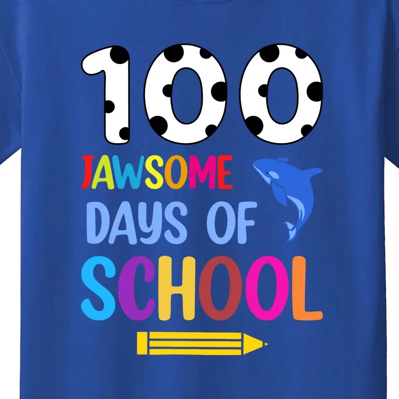 Jawsome Shark 100 Days Of School Shirt Teacher Boy Girl Kids T-Shirt