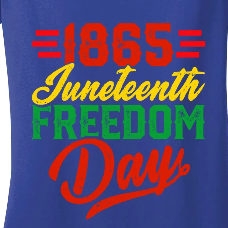 1865 Juneteenth Freedom Day Black History Month June 19 Gift Women's V-Neck T-Shirt