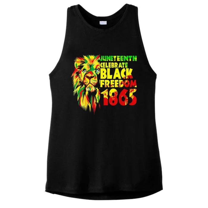 1865 Juneteenth flag with Emancipation Day is great Ladies Tri-Blend Wicking Tank