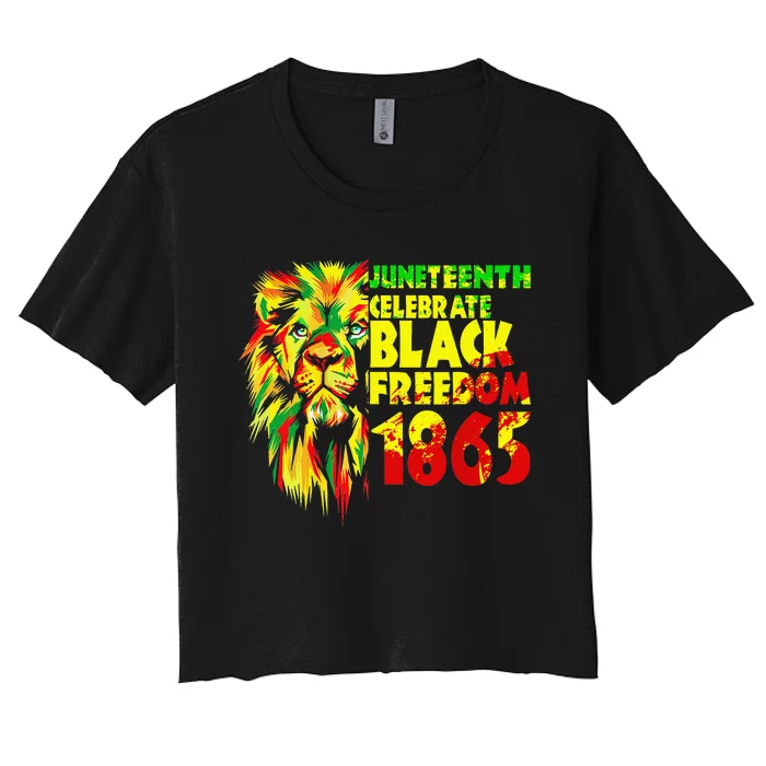 1865 Juneteenth flag with Emancipation Day is great Women's Crop Top Tee