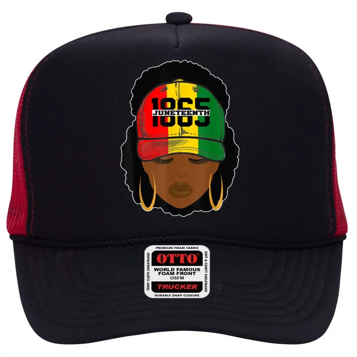 1865 Juneteenth Female Black History Month High Crown Mesh Trucker Hat