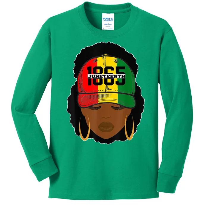 1865 Juneteenth Female Black History Month Kids Long Sleeve Shirt