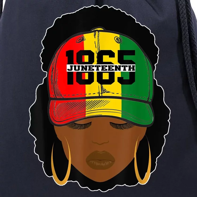 1865 Juneteenth Female Black History Month Drawstring Bag