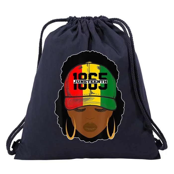 1865 Juneteenth Female Black History Month Drawstring Bag