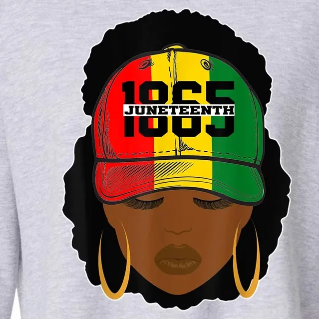 1865 Juneteenth Female Black History Month Cropped Pullover Crew