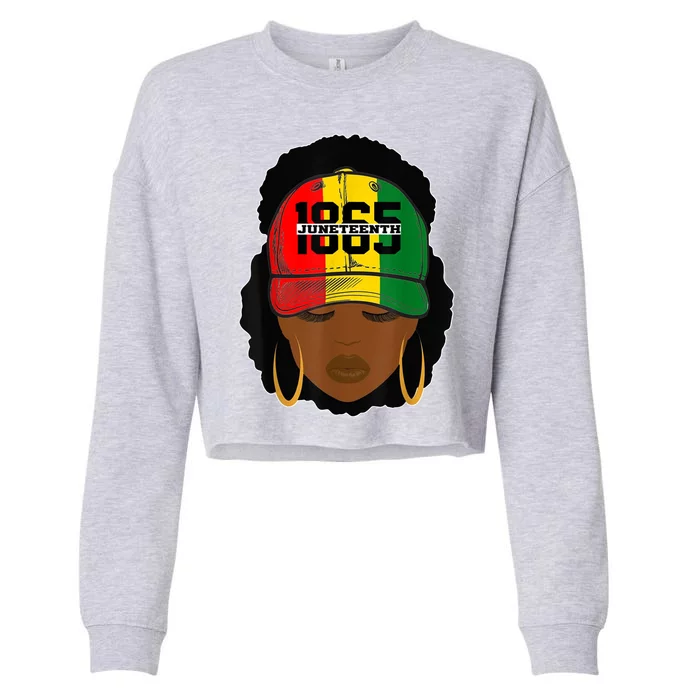 1865 Juneteenth Female Black History Month Cropped Pullover Crew