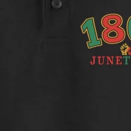 1865 Juneteenth Freedom Graphic Dry Zone Grid Performance Polo