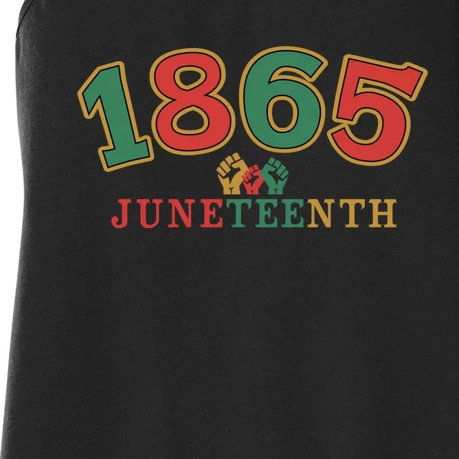 1865 Juneteenth Freedom Graphic Women's Racerback Tank