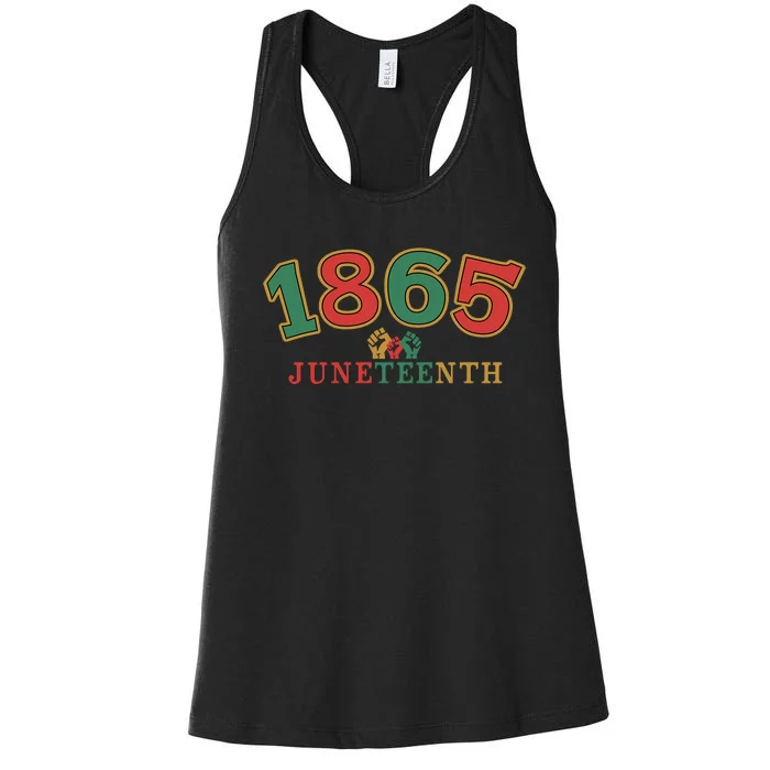 1865 Juneteenth Freedom Graphic Women's Racerback Tank