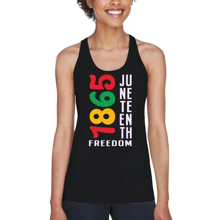 1865 Juneteenth Freedom Celebration Print Women's Racerback Tank