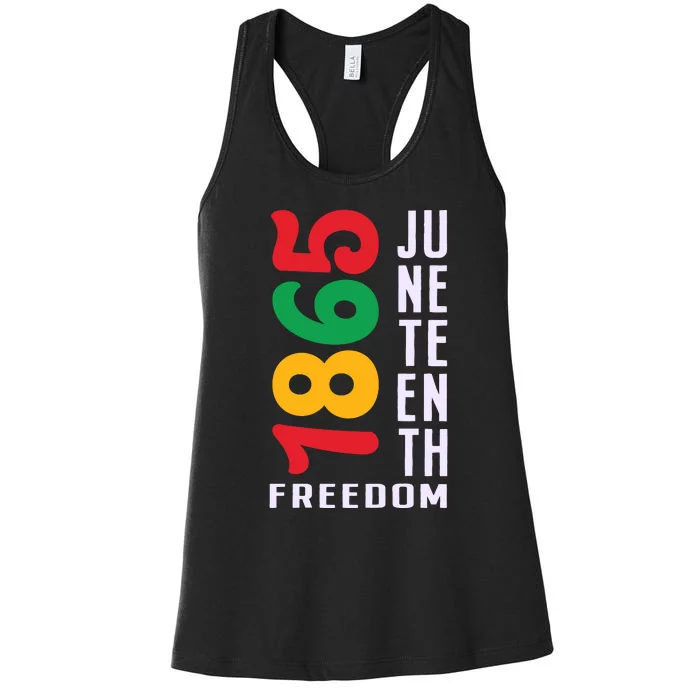 1865 Juneteenth Freedom Celebration Print Women's Racerback Tank