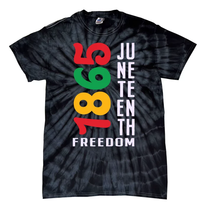 1865 Juneteenth Freedom Celebration Print Tie-Dye T-Shirt