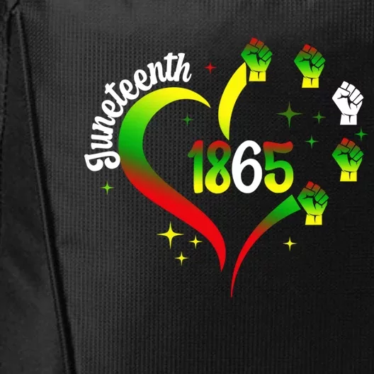 1865 Junenth Heart Hand African American Black Junenth Gift City Backpack