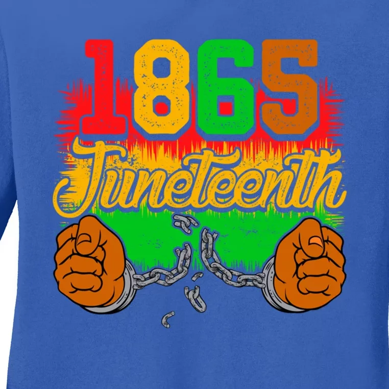 1865 Juneteenth Independence Day Chain Breaker Black History Gift Ladies Long Sleeve Shirt