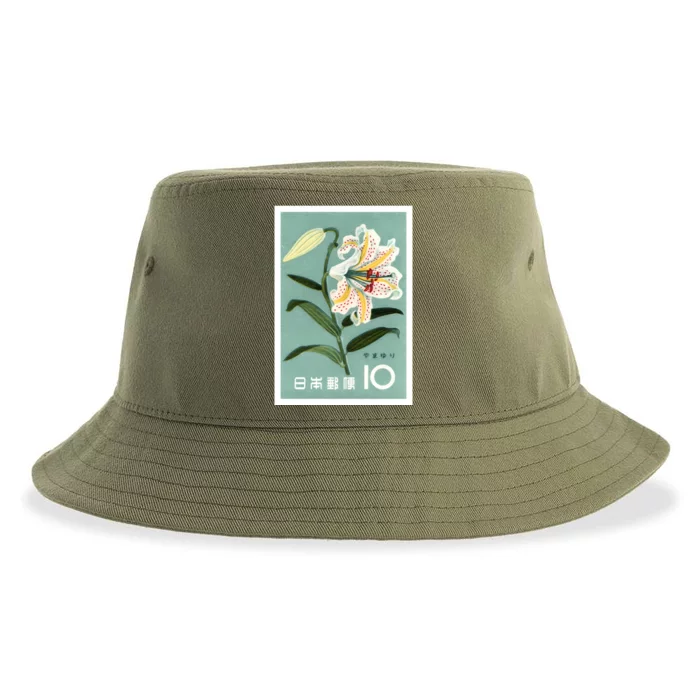 1961 Japan Lily Postage Stamp Sustainable Bucket Hat