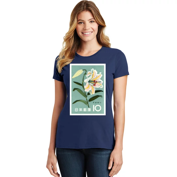 1961 Japan Lily Postage Stamp Women's T-Shirt