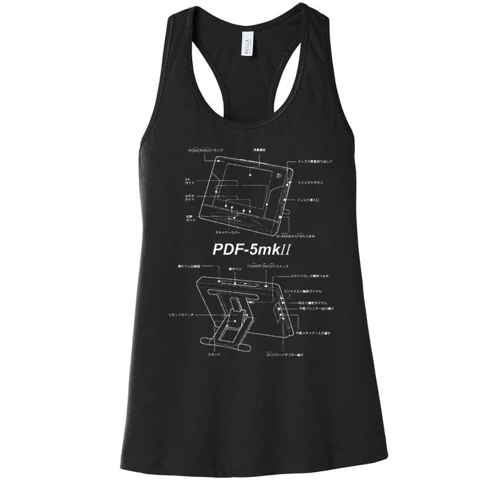 1995 Japanese Paperless Office Device Women's Racerback Tank