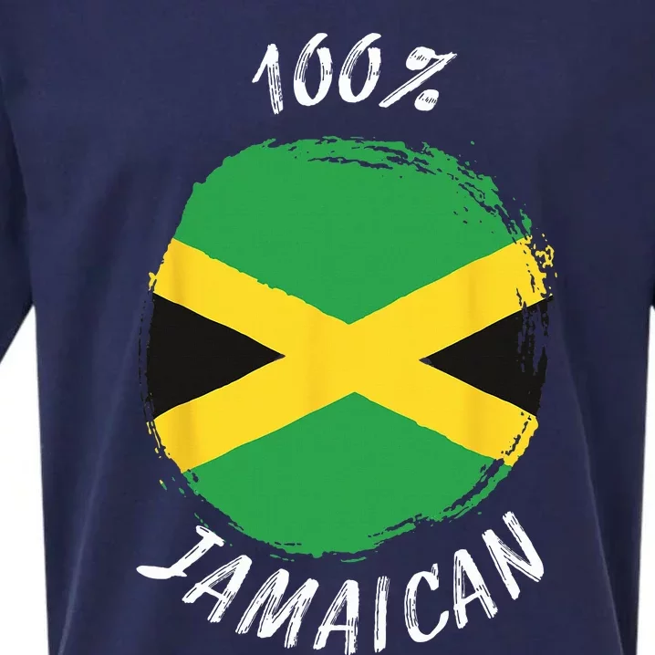 100 Jamaican Proud Jamaican Flag Jamaica Sueded Cloud Jersey T-Shirt