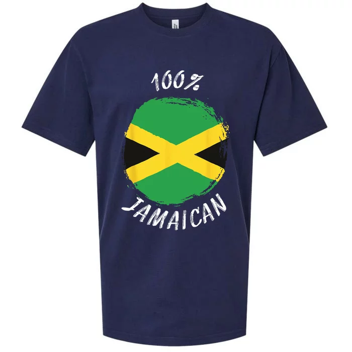 100 Jamaican Proud Jamaican Flag Jamaica Sueded Cloud Jersey T-Shirt