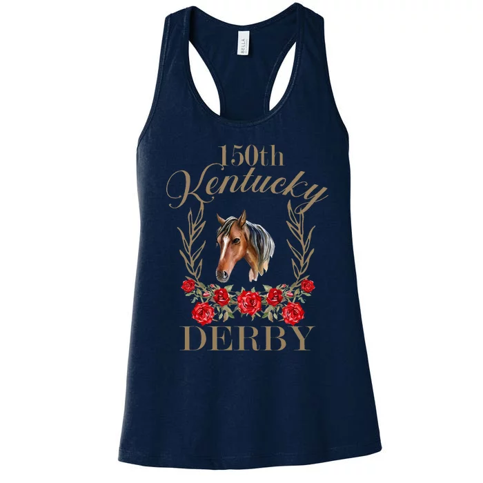 150 Ky Derby Horse Racing Derby Day Women's Racerback Tank