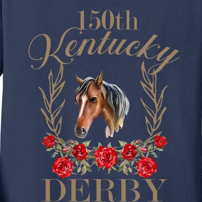 150 Ky Derby Horse Racing Derby Day Kids Long Sleeve Shirt