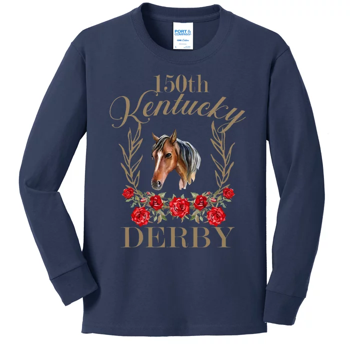 150 Ky Derby Horse Racing Derby Day Kids Long Sleeve Shirt