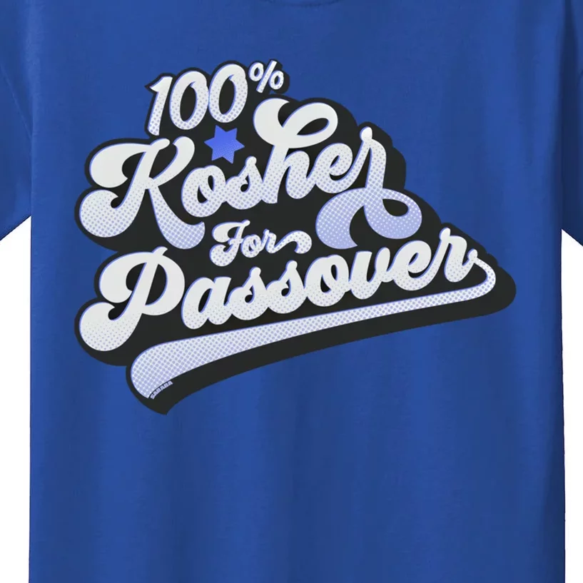 100% Kosher For Passover Cool Jewish Pesach Funny Gift Kids T-Shirt