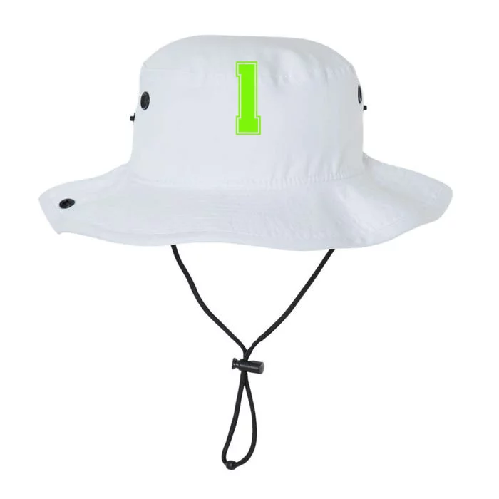 1 Lucky Number Bright Green Sports Birthday Jersey Legacy Cool Fit Booney Bucket Hat