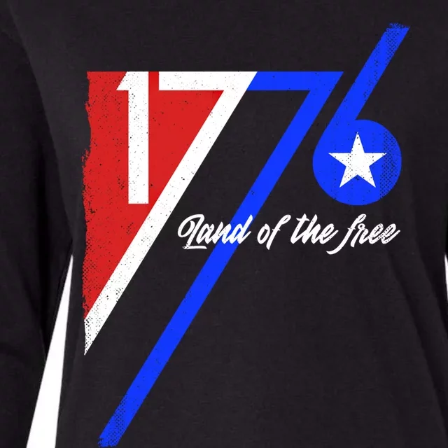 1776 Land Of The Free Independence Day 4th Of July Retro Gift Womens Cotton Relaxed Long Sleeve T-Shirt