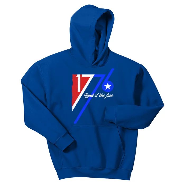 1776 Land Of The Free Independence Day 4th Of July Retro Gift Kids Hoodie