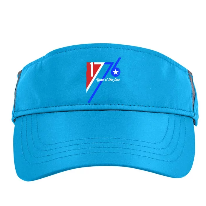 1776 Land Of The Free Independence Day 4th Of July Retro Gift Adult Drive Performance Visor