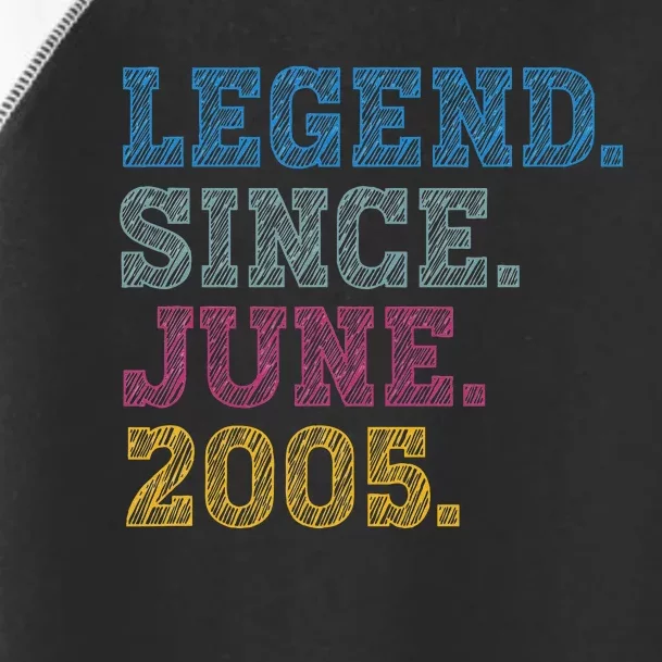 18YearOld Legend Since June 2005 18th Birthday Toddler Fine Jersey T-Shirt